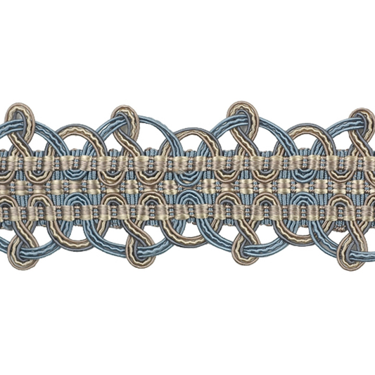 Decorative lace trim with intricate patterns on a white background