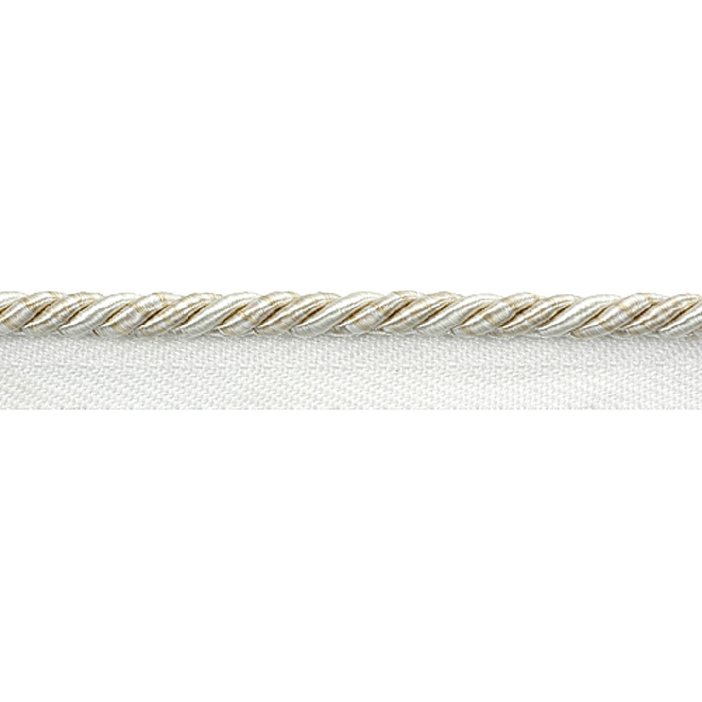 Silver piping cord on a white background