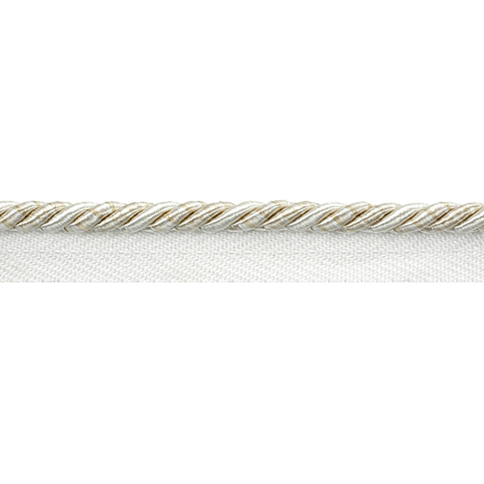 Silver piping cord on a white background