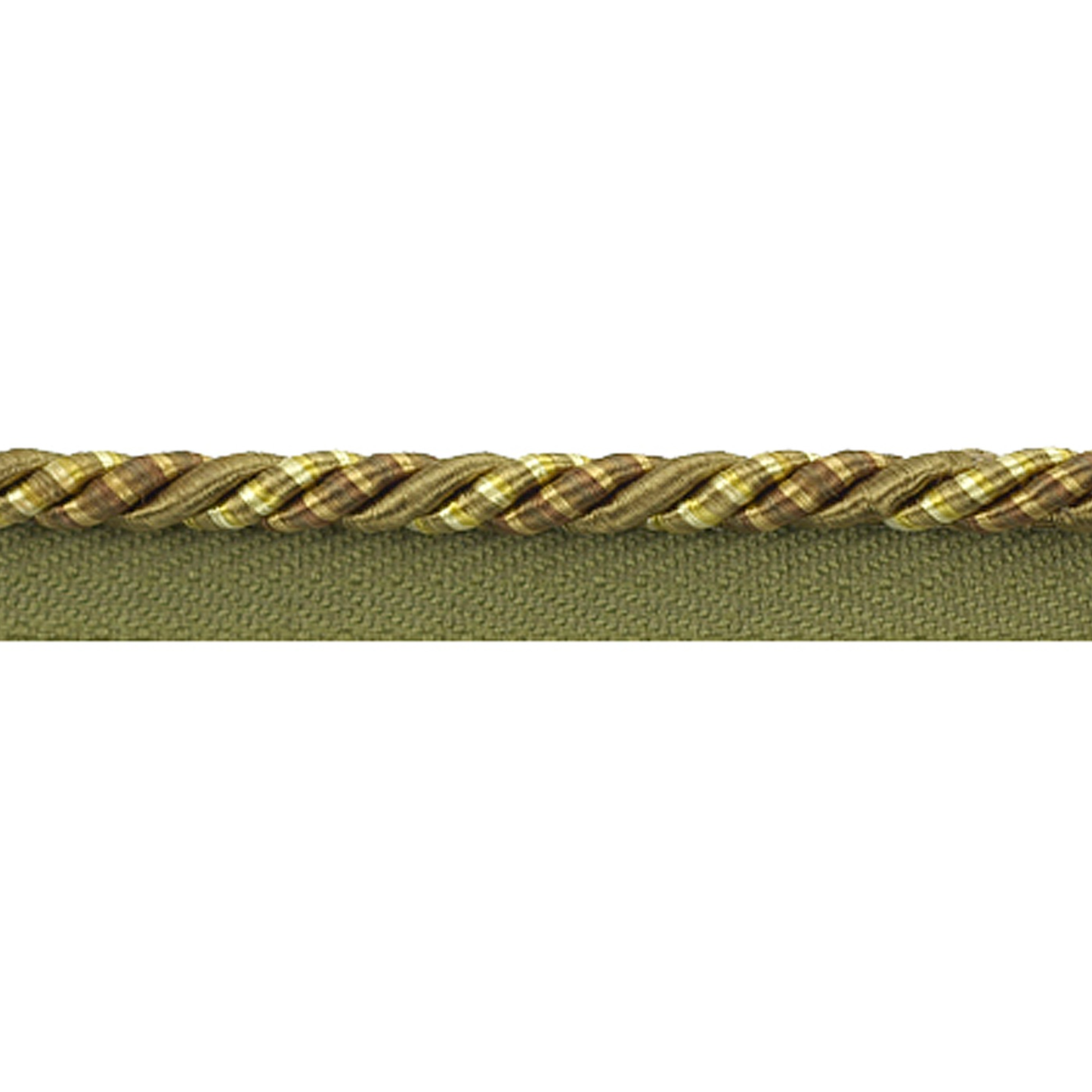 Gold braided cord on a white background