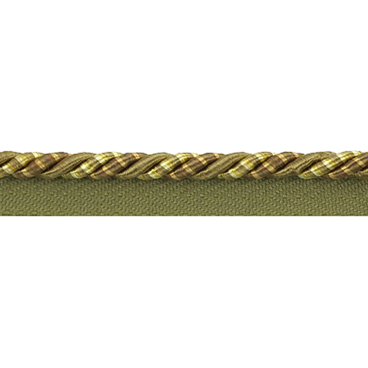 Gold braided cord on a white background