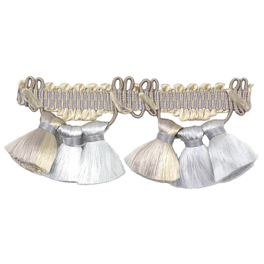 Versailles Tassel Fringe 23mm Trim Silver Lilac