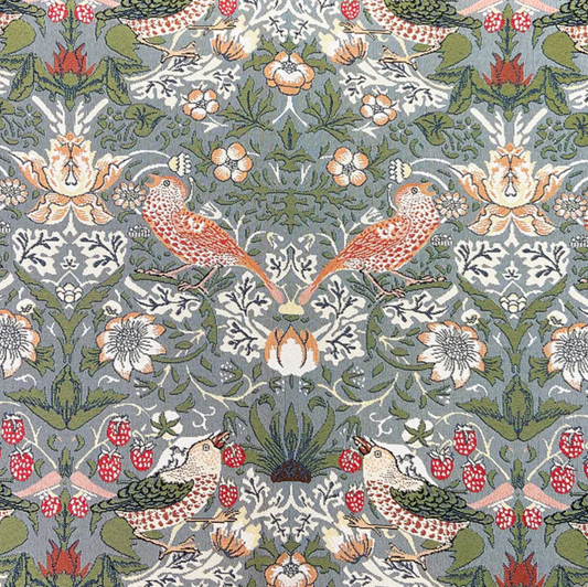 William Morris Tapestry and Chenille Strawberry Thief Grey Weave
