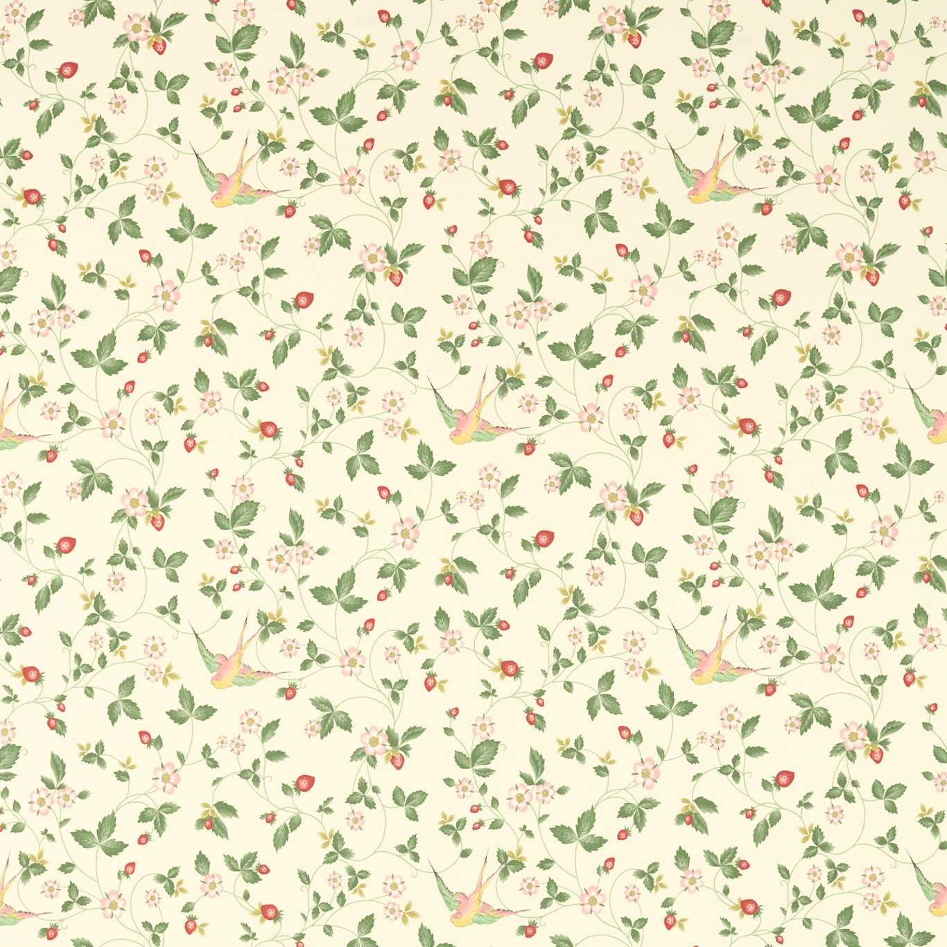 Wild Strawberry Ivory Linen