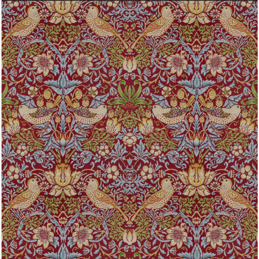 William Morris Tapestry Strawberry Thief Claret