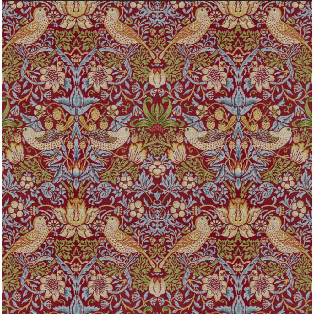 William Morris Tapestry Strawberry Thief Claret