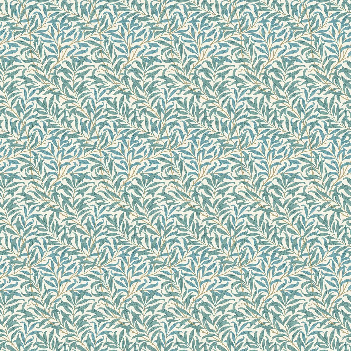 William Morris Willow Bough Teal Fabric for Upholstery