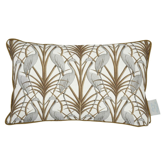 Nouveau Heron Cream 30x50cm Piped Edge Cushion Cover