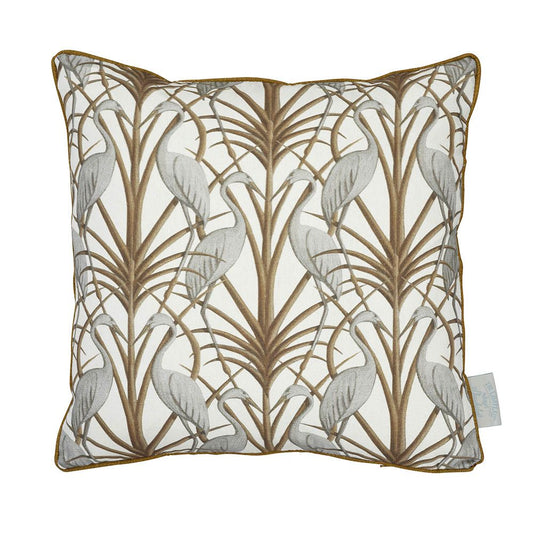 Nouveau Heron Cream 43x43cm Piped Edge Cushion Cover