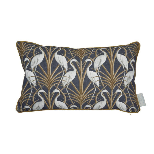 Nouveau Heron Navy Piped Edge Cushion