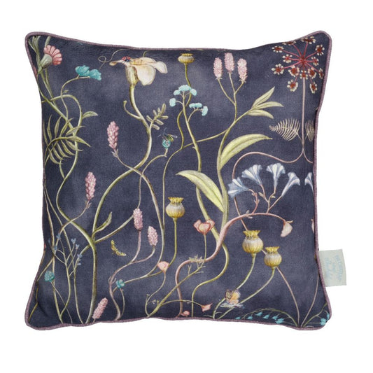 The Wild Flower Garden Nightshadow Piped Edge Scatter Cushion